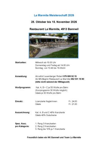 2. La Marmite-MS 2026 (2810. - 15.11.2026)